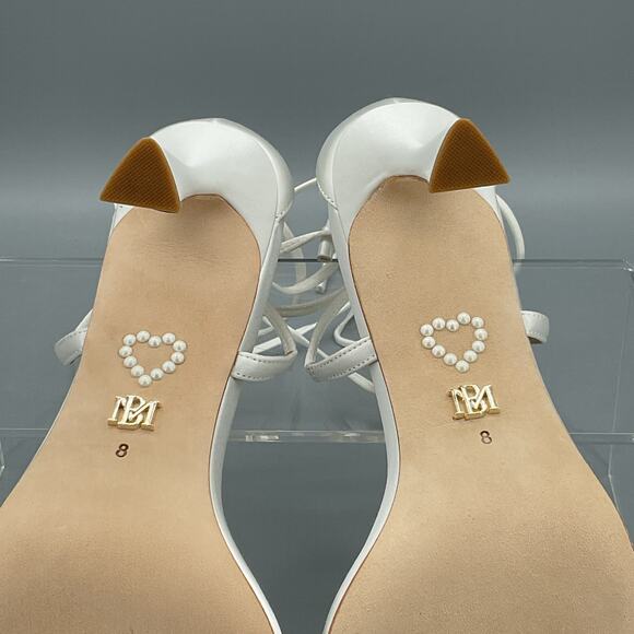 NEW Badgley Mischka Women’s Janelle Ankle Tie Sandals White Size 8 - Picture 9 of 10